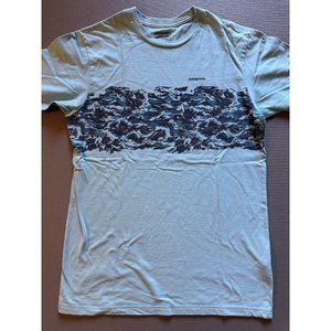 Patagonia Teal Hawaiian Floral Medium Slim T-shirt